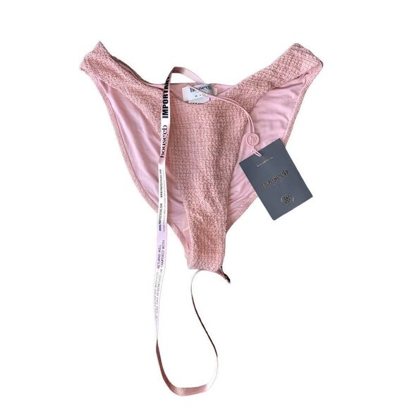House of CB Antilla Crinkled Brief Bikini Bottom in Color Blush size M - Picture 7 of 11
